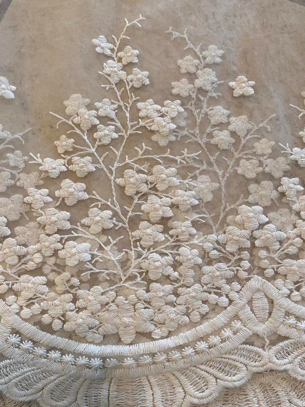 White Lace Maxi Skirt with Floral Embroidery - Picture 2 of 6